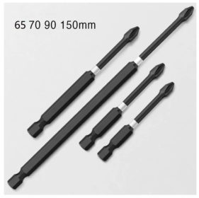 4PCS/SET Strong Magnetic Head Cross High Hardness Flashlight Drill Screw Electric Driver 65 70 90 150