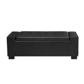 Faux Leather Upholstery Storage Ottoman Bench