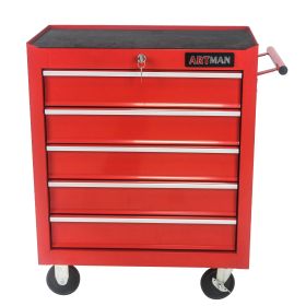 5 DRAWERS MULTIFUNCTIONAL TOOL CART WITH WHEELS-RED