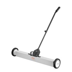 VEVOR 55Lbs Rolling Magnetic Sweeper with Wheels,Push-Type Magnetic Pick Up Sweeper, 24-inch Large Magnet Pickup Lawn Sweeper with Telescoping Handle