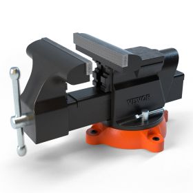 VEVOR 6" Bench Vise w/ Anvil 360°Swivel Locking Base Heavy Duty Ductile Iron