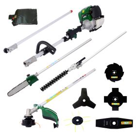 9 in 1 Multi-Functional Trimming Tool, 38CC 4 stroke Garden Tool System with Gas Pole Saw, Hedge Trimmer, Grass Trimmer