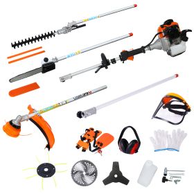 10 in 1 Multi-Functional Trimming Tool, 52CC 2-Cycle Garden Tool System with Gas Pole Saw, Hedge Trimmer, Grass Trimmer