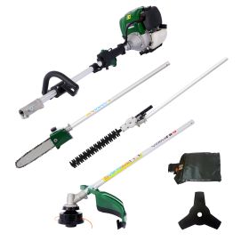 4 in 1 Multi-Functional Trimming Tool, 38CC 4 stroke Garden Tool System with Gas Pole Saw, Hedge Trimmer, Grass Trimmer