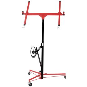 Drywall Lift Panel 11' Lift Drywall Panel Hoist Jack Lifter, RED+BLACK