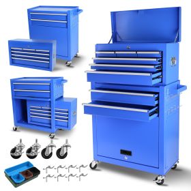 Rolling Tool Chest with Wheels and 8 Drawers, Detachable Large Tool Cabinet with Lock for Garage