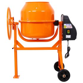 Cement Mixer,5 Cu. Ft Electric Concrete Mixer Machine, 650W AC Motor Portable Power Cement Mixers for Mortar, Stucco and Fodder