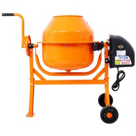 Cement Mixer, 3 Cu. Ft Electric Concrete Mixer Machine, 110v AC Motor Portable Power Cement Mixers for Mortar, Stucco and Fodder