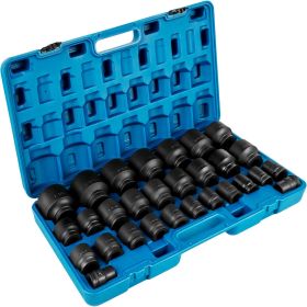 VEVOR Impact Socket Set 3/4 Inches 29 Piece Impact Sockets, 6-Point Sockets, Rugged Construction, CR-M0