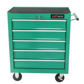 5 DRAWERS MULTIFUNCTIONAL TOOL CART WITH WHEELS-GREEN