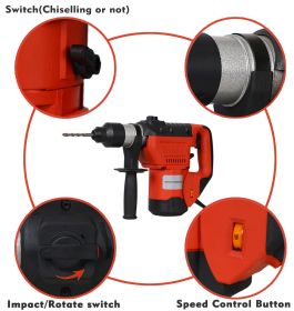 Rotary Hammer 1100W 1-1/2" SDS Plus Rotary Hammer Drill 3 Functions