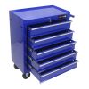 5 DRAWERS MULTIFUNCTIONAL TOOL CART WITH WHEELS-BLUE