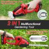 24V Cordless Handheld Grass Shear Hedge Trimmer with 90° Cutting Angle 2Pcs Replaceable Blades