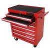 7 DRAWERS MULTIFUNCTIONAL TOOL CART WITH WHEELS-RED