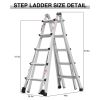 Aluminum Multi-Position Ladder with Wheels, 300 lbs Weight Rating, 22 FT