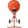 370W Portable Electric Concrete Mixer Cement Mixing Barrow Machine Mixing Mortar Handle with Wheel (4.6 cu/ft.)