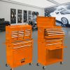 High Capacity Rolling Tool Chest with Wheels and Drawers, 8-Drawer Tool Storage Cabinet--ORANGE