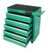 5 DRAWERS MULTIFUNCTIONAL TOOL CART WITH WHEELS-GREEN