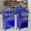 High Capacity Rolling Tool Chest with Wheels and Drawers, 8-Drawer Tool Storage Cabinet--BLUE