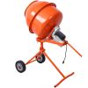 370W Portable Electric Concrete Mixer Cement Mixing Barrow Machine Mixing Mortar Handle with Wheel (4.6 cu/ft.)