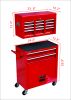 High Capacity Rolling Tool Chest with Wheels and Drawers, 8-Drawer Tool Storage Cabinet--RED