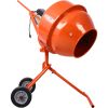 370W Portable Electric Concrete Mixer Cement Mixing Barrow Machine Mixing Mortar Handle with Wheel (4.6 cu/ft.)