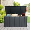 150 Gallon Outdoor Storage Deck Box Waterproof, Large Patio Storage Bin for Outside Cushions, Throw Pillows, Garden Tools, Lockable (Dark Gray)