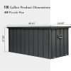 120 Gallon Outdoor Storage Deck Box Waterproof, Large Patio Storage Bin for Outside Cushions, Throw Pillows, Garden Tools, Lockable (Dark Gray)