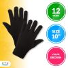 12 Pairs of Brown Jersey Gloves 10' Size Cotton Polyester Knit Gloves for Cooking Grill Barbecue Garden Painter Mechanic Work Industrial Warehouse