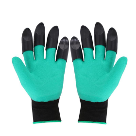 Garden Genie Gloves With Claws Waterproof Garden Gloves For Digging Planting Breathable Gardening Gloves For Yard Work (Color: Green)