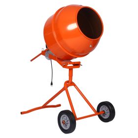 5.0 cu. ft. Portable Concrete Mixer,electric cement mixer ,ETL certificated copper motor (Color: Orange)