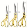 One Pair Of Golden Fabric Scissors Stainless Steel Sharp Tailor Scissors Clothing Scissors Professional Heavy Duty Dressmaking Shears Sewing Tailor