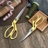 One Pair Of Golden Fabric Scissors Stainless Steel Sharp Tailor Scissors Clothing Scissors Professional Heavy Duty Dressmaking Shears Sewing Tailor