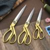 One Pair Of Golden Fabric Scissors Stainless Steel Sharp Tailor Scissors Clothing Scissors Professional Heavy Duty Dressmaking Shears Sewing Tailor